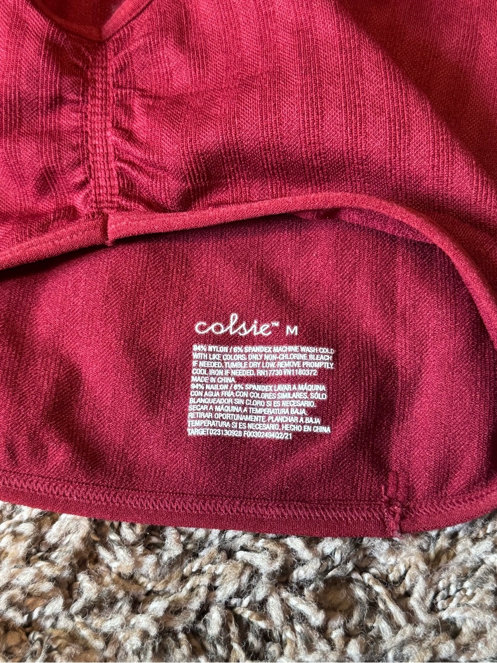 Colsie Maroon Ribbed Bralette - Picture 7 of 7